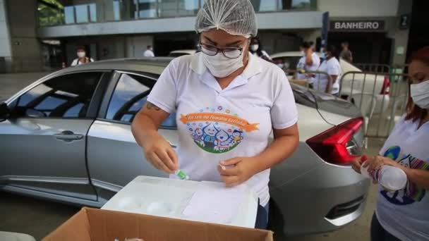 Salvador Bahia Brésil Février 2021 Vaccination Contre Virus Couronne Chez — Video