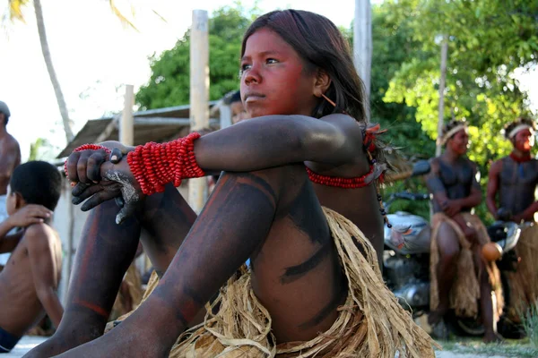 Santa Cruz Cabralia Bahia Brasil Abril 2009 Índios Pataxo São — Fotografia de Stock