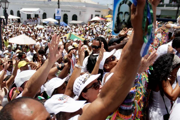 Salvador Bahia Brazil Januari 2015 Devotees Candomble Catholics Delta Tvättfasen — Stockfoto