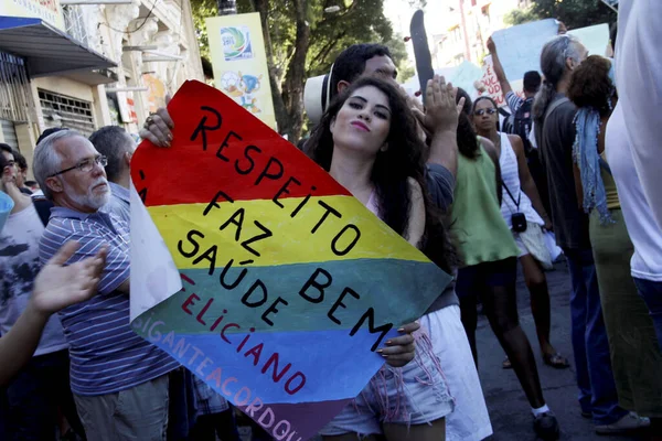 Salvador Bahia Brazylijski Czerwiec 2013 Protestujący Protestują Przeciwko Przybyciu Meczów — Zdjęcie stockowe