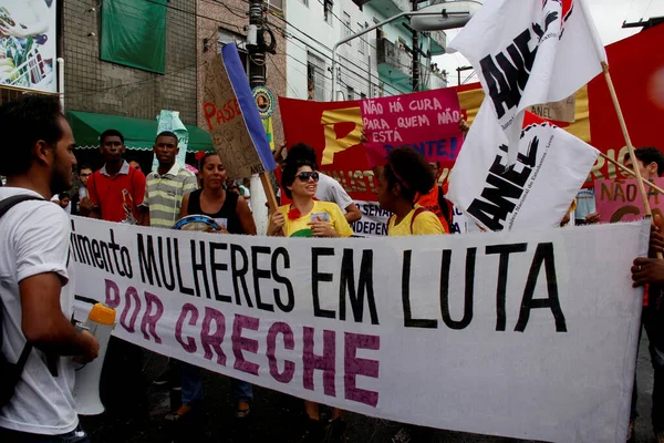 Salvador Bahia Brasil Julho 2013 Pessoas Manifestam Durante Festividades Independência — Fotografia de Stock