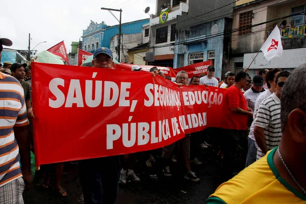 Salvador Bahia Brasil Julho 2013 Pessoas Manifestam Durante Festividades Independência — Fotografia de Stock