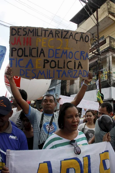 Salvador Bahia Brasil Julho 2013 Pessoas Manifestam Durante Festividades Independência — Fotografia de Stock