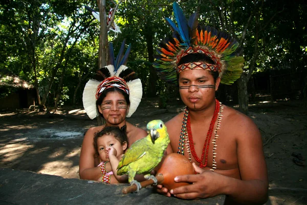 Porto Seguro Bahia Brésil Août 2008 Des Indiens Ethine Pataxo — Photo