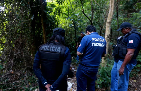 Salvador Bahia Brazílie Srpna 2015 Agenti Policejní Stanice Vražd Experti — Stock fotografie