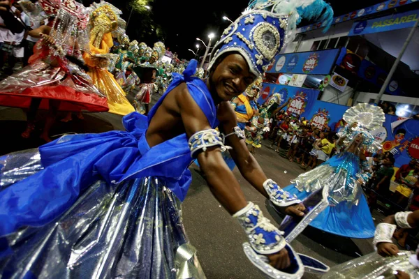Salvador Bahia Brazilský Únor 2015 Člen Bloku Afro Male Debale — Stock fotografie