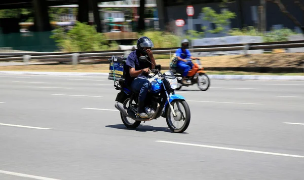 Salvador Bahia Brahba Декабря 2020 Года Мотоциклист Путешествует Своем Мотоцикле — стоковое фото