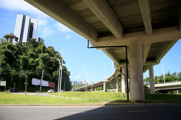 Salvador Bahia Brasil Maio 2021 Viaduto Para Ligar Sistema Transporte — Fotografia de Stock
