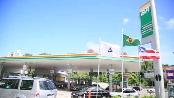 Salvador Bahia Brasil Mayo 2021 Fachada Una Gasolinera Distribuidora Ciudad — Vídeo de stock