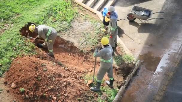 Salvador Bahia Brasil Maio 2021 Pessoas São Vistas Trabalhando Construção — Vídeo de Stock