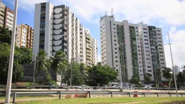 Salvador Bahia Braziliaans Mei 2021 Zicht Gebouwen Een Residentieel Flatgebouw — Stockvideo