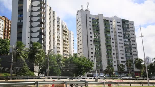 Salvador Bahia Brasil Maio 2021 Vista Edifícios Condomínio Residencial Cidade — Vídeo de Stock