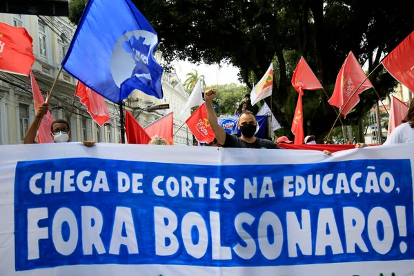 Salvador Bahia Brazil Giugno 2021 Manifestanti Protestano Contro Governo Del — Foto Stock