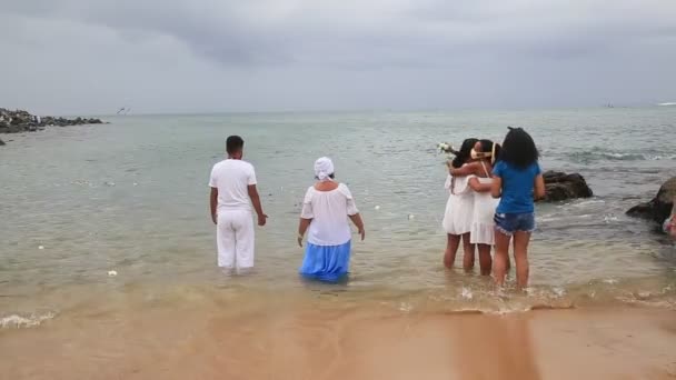 Salvador Bahia Brasil Fevereiro 2021 Adeptos Religião Candomble Participam Ritual — Vídeo de Stock