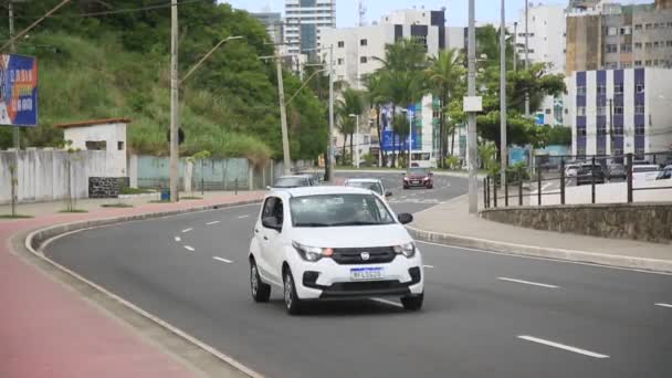 Salvador Bahia Brazil June 2021 Movement Vehicles Street Traffic City — Stock Video