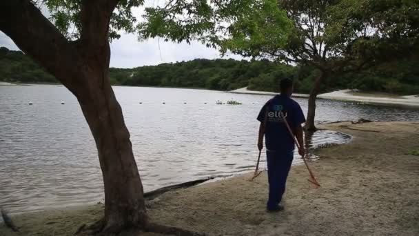 Salvador Bahia Brazylijski Styczeń 2021 Widok Wodę Lagoa Abaete Mieście — Wideo stockowe