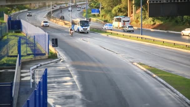 Salvador Bahia Brazil June 2021 Vehicles Seen Passing Lane Highway — Stock Video