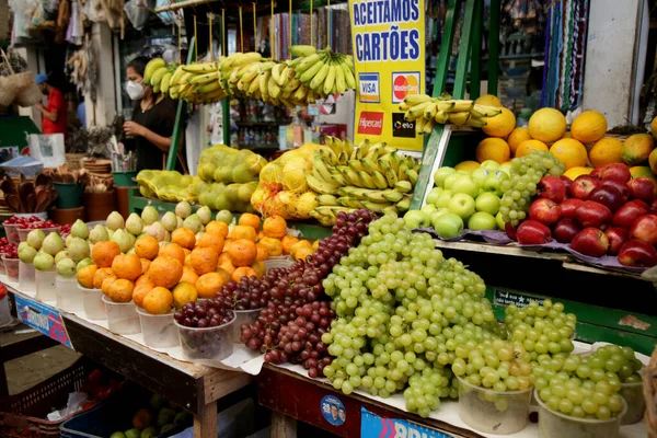 Salvador Bahia Brasil Junio 2021 Fruta Venta Feria Sao Joaquim — Foto de Stock