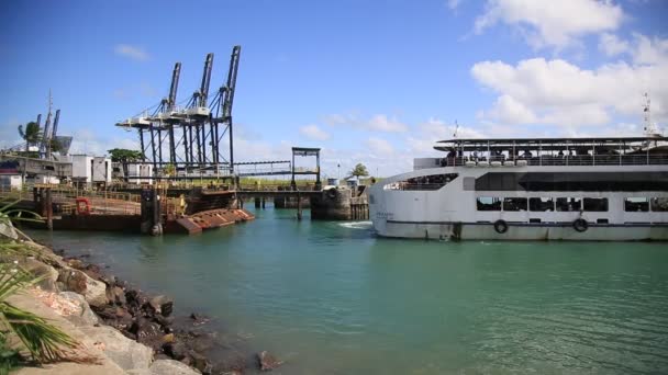 Salvador Bahia Brazil June 2021 Ferry Boat Zumbi Dos Palmares — стокове відео