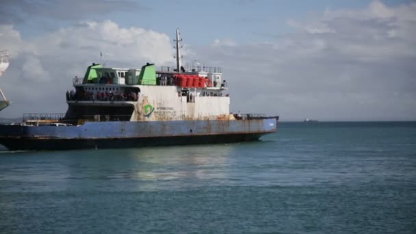 Salvador Bahia Brazil Juni 2021 Ferry Boat Pinheiro Gezien Tijdens — Stockvideo