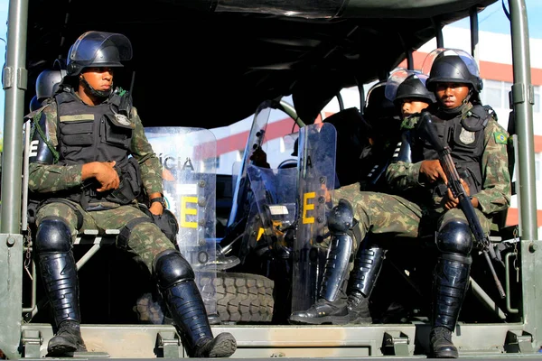 Buerarema Bahia Brazil February 2014 Brazilian Army Soldiers Seen While — Stok fotoğraf