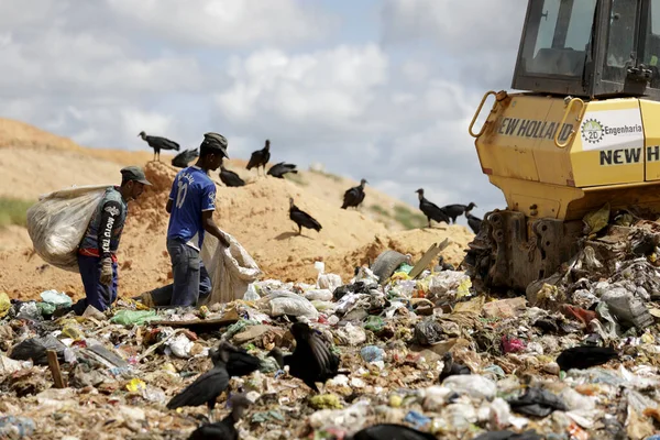 Alagoinhas Bahia Brazil May 2019 People Seen Rummaging Garbage Landfill — Fotografia de Stock