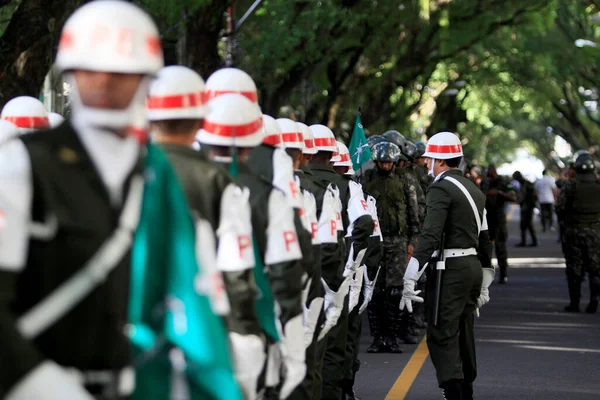 Salvador Bahia Brazilië September 2014 Braziliaanse Militairen Worden Gezien Tijdens — Stockfoto