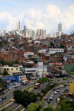 salvador, bahia, brazil - april 17, 2019: view of dwellings in a favela area in the Federacao neighborhood in the city of Salvador. *** Local Caption *** . clipart