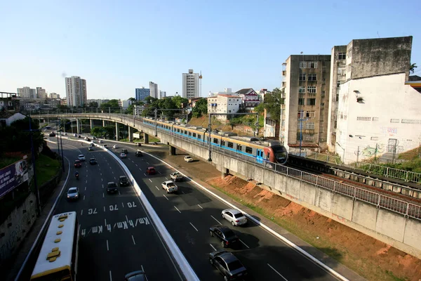 Salvador Bahia Brasil Dezembro 2016 Locomotiva Metrô Cidade Salvador Vista — Fotografia de Stock