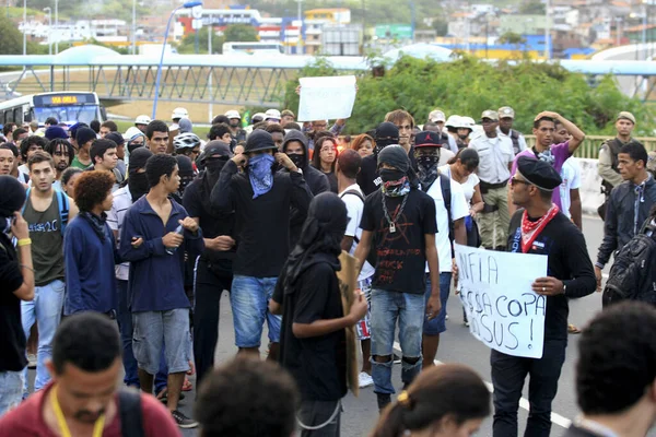 Salvador Bahia Brazil June 2014 Young People Seen Demonstrating Soccer — Stock Photo, Image