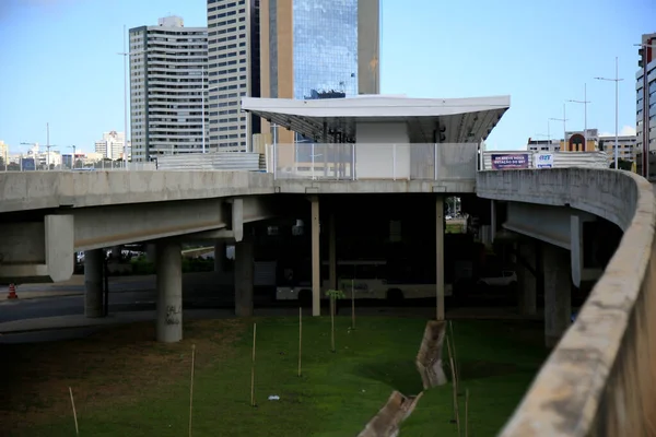 Salvador Bahia Brasil Julho 2021 Vista Uma Estação Brt Construção — Fotografia de Stock