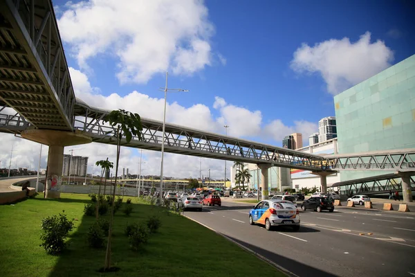 Salvador Bahia Brazílie Červenec 2021 Chodník Vidět Regionu Iguatemi Městě — Stock fotografie