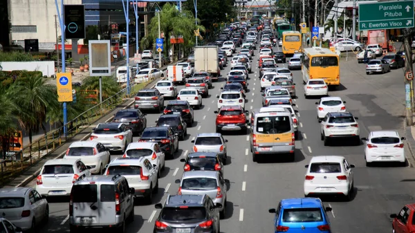 Salvador Bahia Brasil Julho 2021 Circulação Veículos Congestionamento Cidade Salvador — Fotografia de Stock