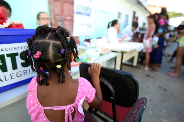 Salvador Bahia Brasil Outubro 2017 Dentita Testada Dentição Infantil Durante — Fotografia de Stock