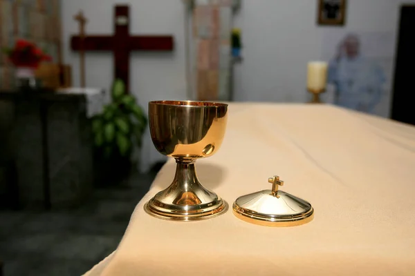 Salvador Bahia Brazil June 2014 Chalice Sacred Ostia Armed Catholic — Stock Photo, Image