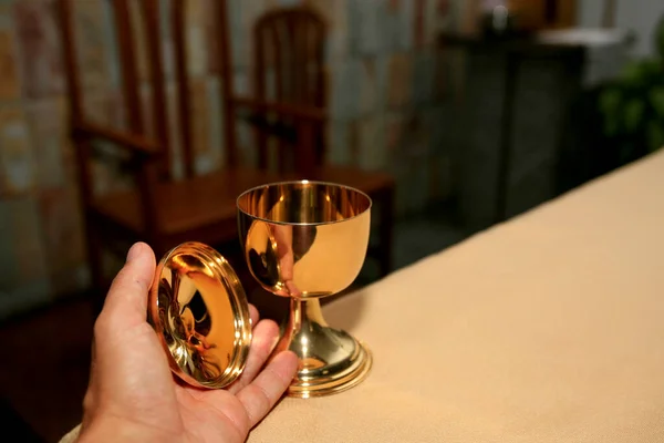 Salvador Bahia Brazil June 2014 Chalice Sacred Ostia Armed Catholic — Stock Photo, Image