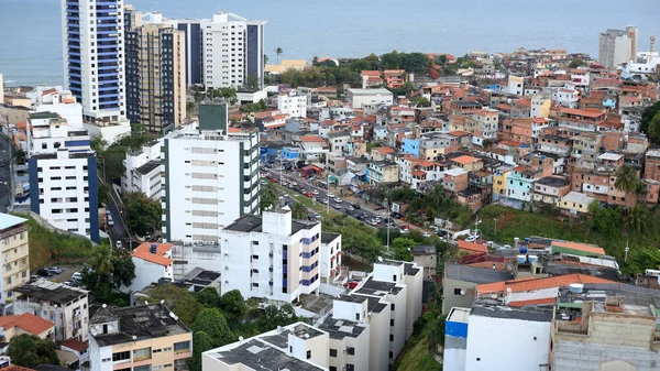 Salvador Bahia Brasil Agosto 2016 Vista Aérea Moradias Área Favela — Fotografia de Stock