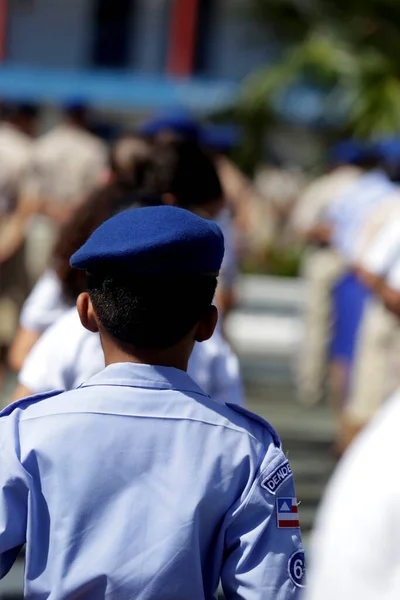 Salvador Bahia Brazil Lipca 2019 Uczniowie Kolegium Wojskowej Policji Bahia — Zdjęcie stockowe
