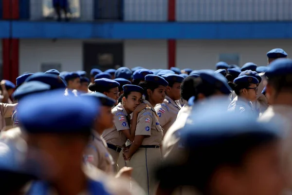 Salvador Bahia Brazil Lipca 2019 Uczniowie Kolegium Wojskowej Policji Bahia — Zdjęcie stockowe