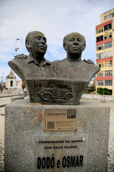 Salvador Bahia Brasil Julho 2021 Estátua Com Dupla Dodo Osmar — Fotografia de Stock