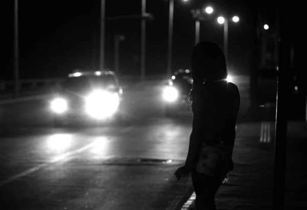 Salvador Bahia Brazil Ctober 2015 Transvestite Seen Street Working Prostitute — Stock Photo, Image