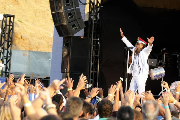 Salvador Bahia Brasil Fevereiro 2017 Cantora Carlinhos Brown Durante Uma — Fotografia de Stock