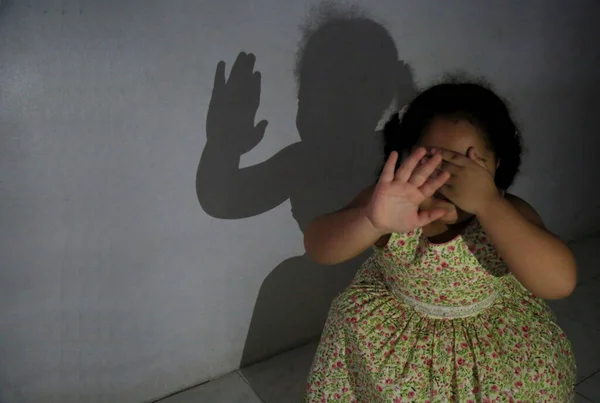 Salvador Bahia Brazil August 2021 Simulation Domestic Violence Children City — Foto de Stock