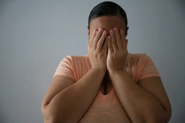 Salvador Bahia Brazil August 2021 Woman Victim Domestic Violence Seen — Stockfoto