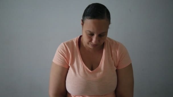 Salvador Bahia Brazil August 2021 Woman Victim Domestic Violence Seen — Vídeo de Stock