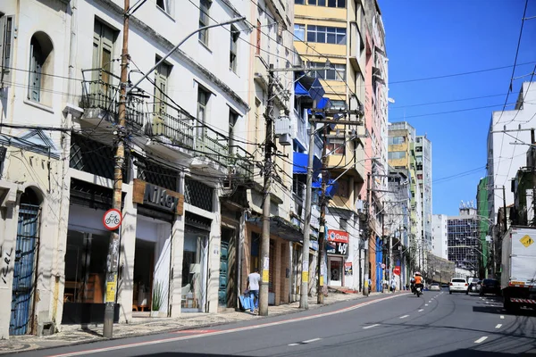 Salvador Bahia Brasil Agosto 2021 Vista Edifícios Antigos Rua Carlos — Fotografia de Stock