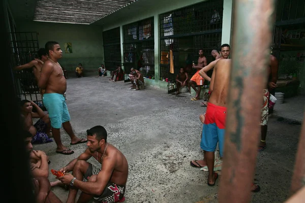 Teixeira Freitas Bahia Brazil November 2009 Detainees Seen Jail Cells — Stock Photo, Image