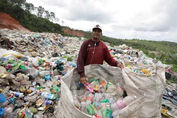 Catu Bahia Brasil Maio 2019 Pessoa Trabalha Uma Cooperativa Reciclagem — Fotografia de Stock