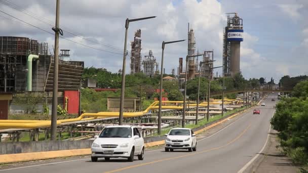 Camacari Bahia Brazílie Srpna 2021 Pohled Průmysl Výrobu Průmyslovém Centru — Stock video