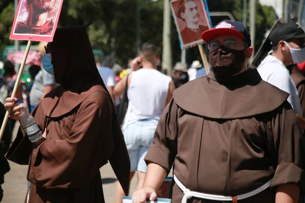 Salvador Bahia Brazil September 2021 Protestanter Mot President Jair Bolsonaros — Stockfoto